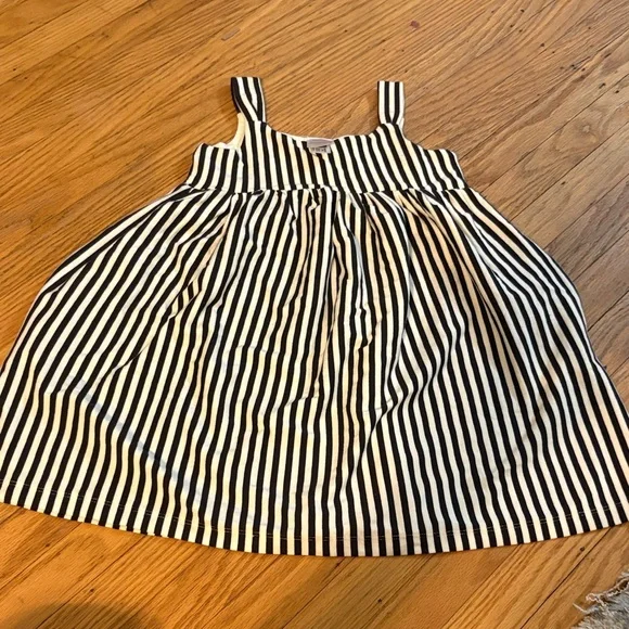 NWOT* Hanna Andersson Black and White Striped Kids Dress-with pockets! - Picture 3 of 6